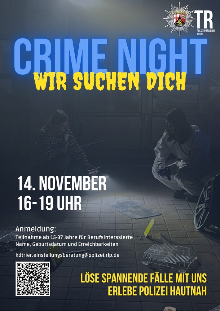 POL-PPTR: Tatort Crime Night: Deine Ermittlerkarriere startet hier!