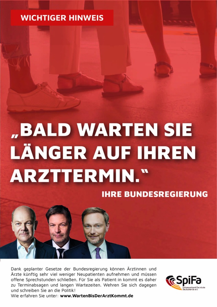 Ein Gesundheitswesen braucht Verlässlichkeit / SpiFa startet Kampagne: #WartenBisDerArztKommt