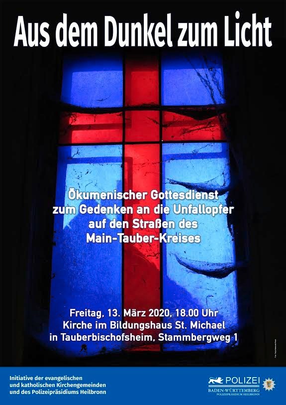 POL-HN: Tauberbischofsheim: Aus dem Dunkel zum Licht - Ökumenischer Gottesdienst zum Gedenken an die Verkehrsunfallopfer auf den Straßen des Main-Tauber-Kreises