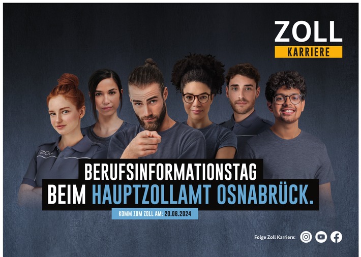 HZA-OS: Zoll-Info-Tag am 20. Juni 2024; Hauptzollamt Osnabrück gibt Blick hinter die Kulissen für ausbildungs- und studieninteressierte Jugendliche