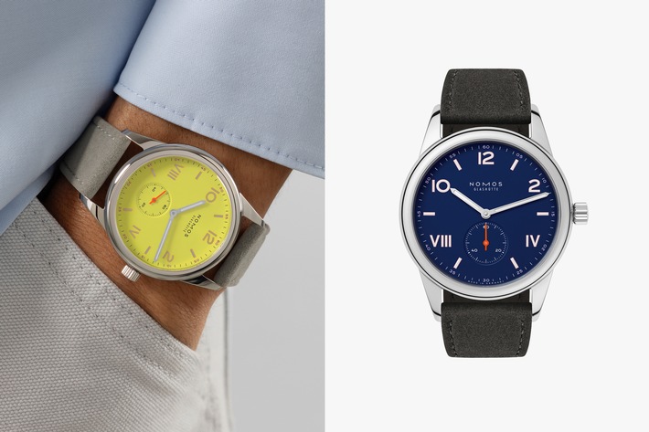 Das ideale Geschenk zum Abitur oder Studienabschluss / Club Campus ist die Einstiegsuhr von NOMOS Glashütte / Jetzt gibt es sie in den Farben Starlight (leuchtendes Gelb) und Night Sky (tiefes Blau)