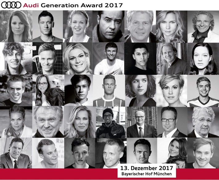Audi Generation Award am 13. Dezember 2017 / Hotel Bayerischer Hof / Die Siegertypen der nächsten Generation - erstmalig live auf Edition Sportiva/Facebook