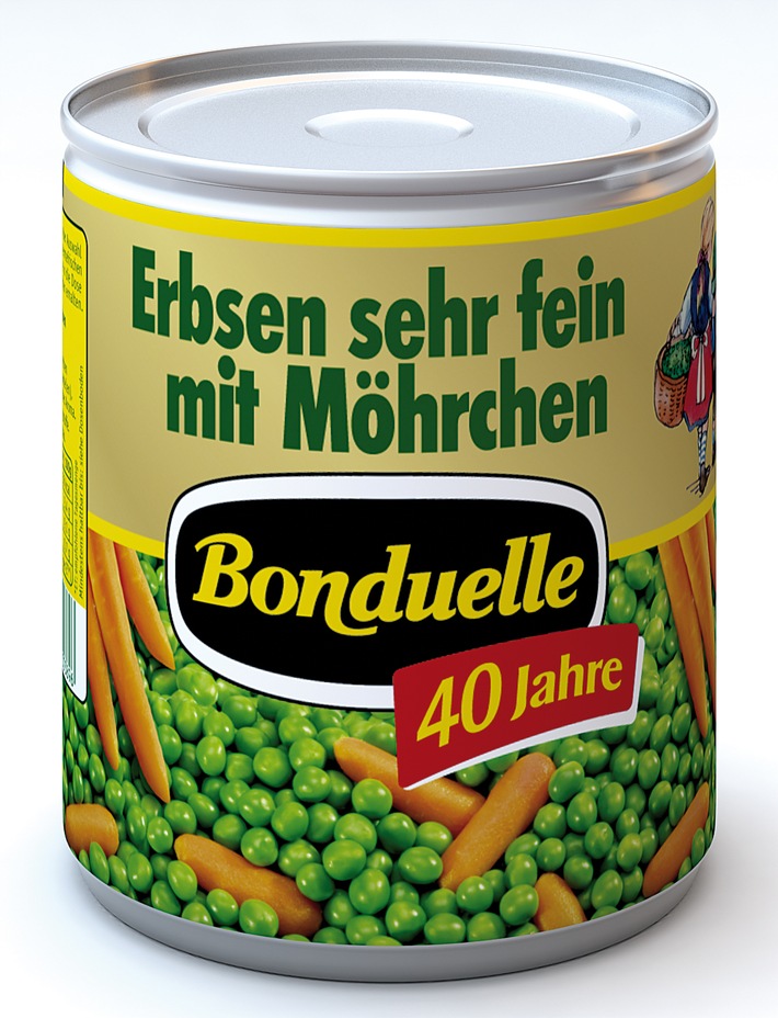 40 Jahre das Famose - Bonduelle Deutschland feiert Geburtstag / Der Salat- und Gemüseexperte blickt auf eine erfolgreiche Unternehmenshistorie zurück - Limitierte Nostalgie-Konserve zum Jubiläum