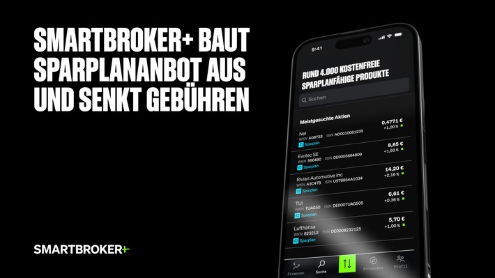 SMARTBROKER+ baut Sparplanangebot aus und senkt Gebühren / Weiterer Text über ots und www.presseportal.de/nr/164812 / Die Verwendung dieses Bildes für redaktionelle Zwecke ist unter Beachtung aller mitgeteilten Nutzungsbedingungen zulässig und dann auch honorarfrei. Veröffentlichung ausschließlich mit Bildrechte-Hinweis.