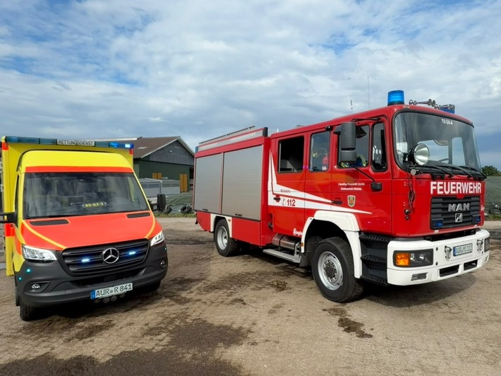 FW-AUR: Personenrettung nach Unfall auf Hof