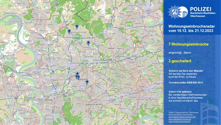 POL-OB: Aktueller Wohnungseinbruchsradar für Oberhausen