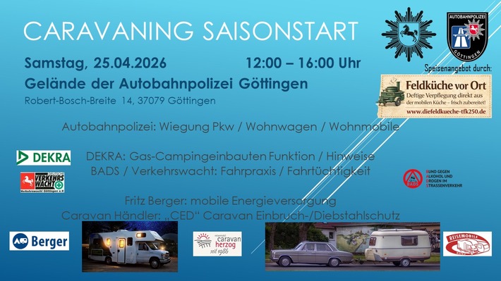 POL-GÖ: (113/2026) Informationen zum Saisonauftakt - Autobahnpolizei und Netzwerkpartner laden am 25. April zum 2. "Caravaning-Day" in Göttingen ein