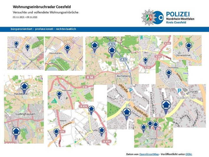 POL-COE: Kreis Coesfeld, Kreisgebiet / Viele Wohnungseinbrüche im Kreisgebiet