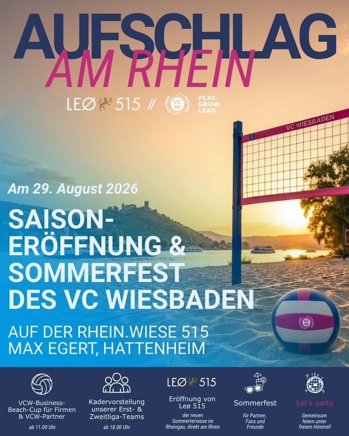 Aufschlag am Rhein: VCW lädt zum Business Beach Cup – und stellt seine Teams vor