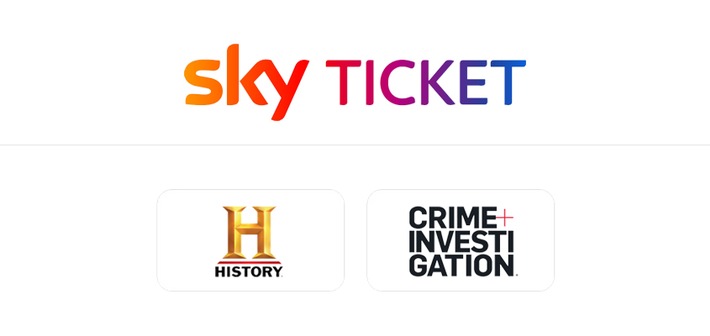 The HISTORY Channel und Crime + Investigation jetzt auch via Sky Ticket empfangbar