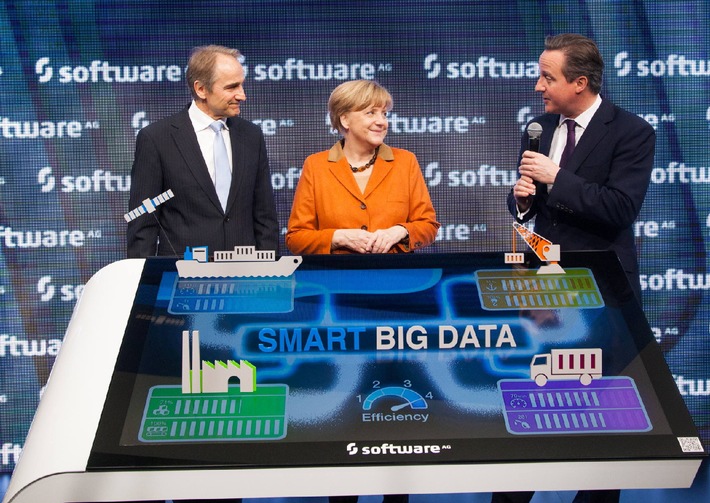 CeBIT 2014: Bundeskanzlerin Merkel und Premierminister David Cameron besuchen Software AG / Dem digitalen Unternehmen gehört die Zukunft