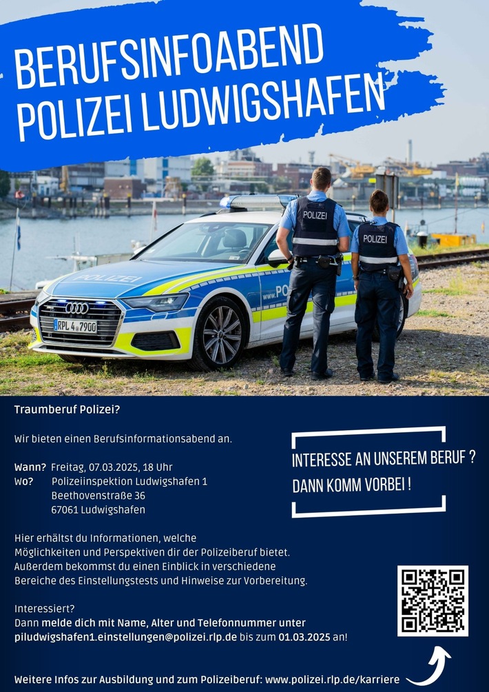 POL-PPRP: Traumberuf Polizei? - Informationsabend der Polizeiinspektion Ludwigshafen 1