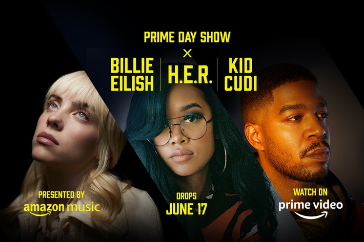 Amazon zeigt Prime Day Show mit Billie Eilish, H.E.R. und Kid Cudi als dreiteiligen Musikevent für Fans auf der ganzen Welt
