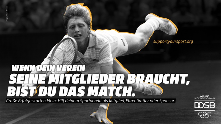 DOSB-Kampagne wirbt mit Sport-Stars für Sportvereine / &quot;Support Your Sport&quot; titelt die Kampagne, mit der der DOSB die rund 90.000 deutschen Sportvereine in der Corona-Krise unterstützen möchte