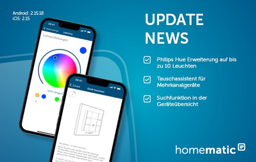 Homematic IP App Update bringt Philips Hue Erweiterung, Tauschassistenten und Gerätesuche