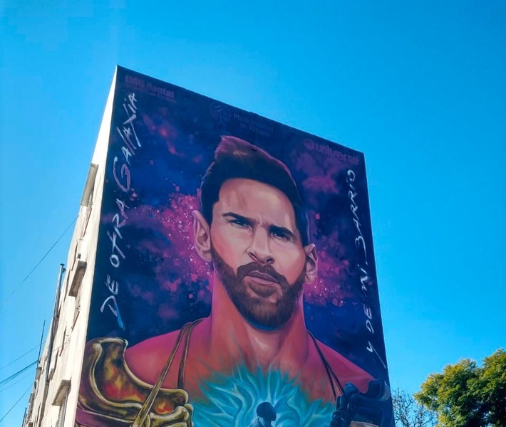 "Mural Otra Galaxia" de Messi en Rosario / Weiterer Text über ots und www.presseportal.de/nr/152361 / Die Verwendung dieses Bildes für redaktionelle Zwecke ist unter Beachtung aller mitgeteilten Nutzungsbedingungen zulässig und dann auch honorarfrei. Veröffentlichung ausschließlich mit Bildrechte-Hinweis.
