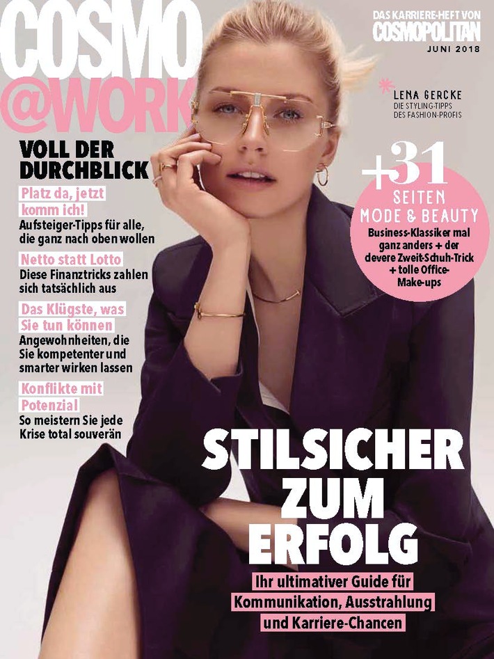 Lena Gerckes Office-Looks in COSMO@Work: "Ich trage nur Männeruhren. An Frauen sehen die doppelt sexy aus."