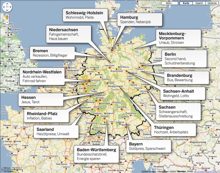 Globale Finanzkrise und wie die Deutschen damit umgehen: Hessen vertrauen auf "Jesus" während Bayern eher aufs "Sparschwein" setzen