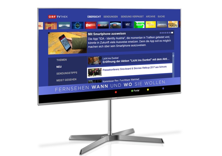 Panasonic TVs ab sofort mit ORF-TVthek App / Alle TVs der Modelljahre 2014 bis 2017 unterstützen ab sofort auch die Smart TV-App der ORF-Videoplattform