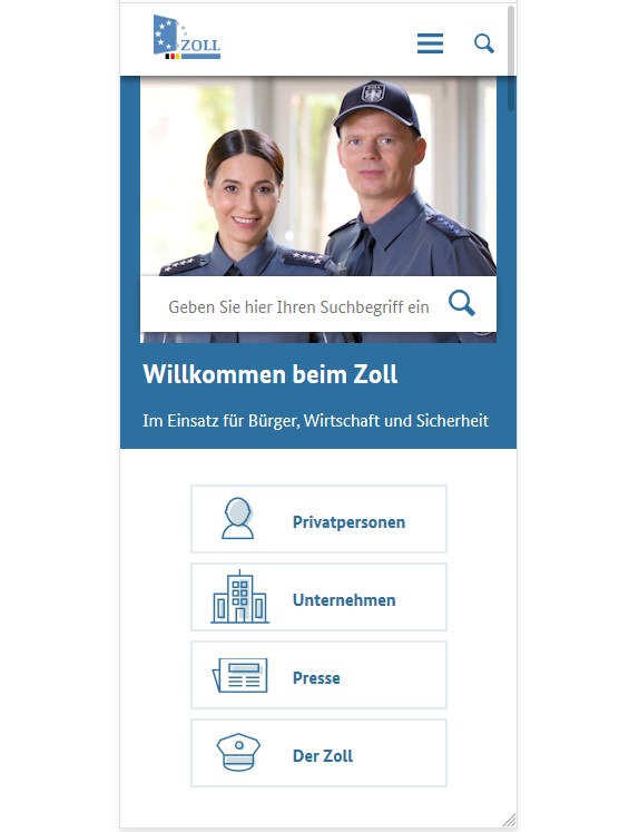 ZOLL-S: Website www.zoll.de im neuen Look
Fit für die mobile Nutzung