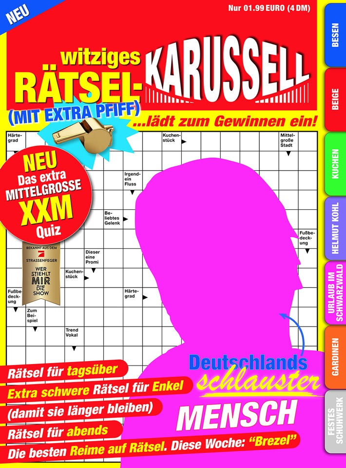 Besonderer Preis zum Finale: "Wer stiehlt mir die Show?"-Sieger wird zur Rätsel-Ikone und gewinnt ein eigenes Rätselheft / ab Mittwoch überall im Zeitschriftenhandel