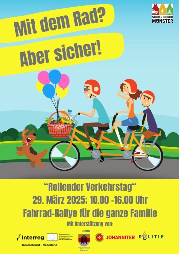 POL-MS: 4. "Rollender Verkehrssicherheitstag" der Ordnungspartnerschaft "Sicher durch Münster" - Fahrrad-Rallye für die ganze Familie am 29. März