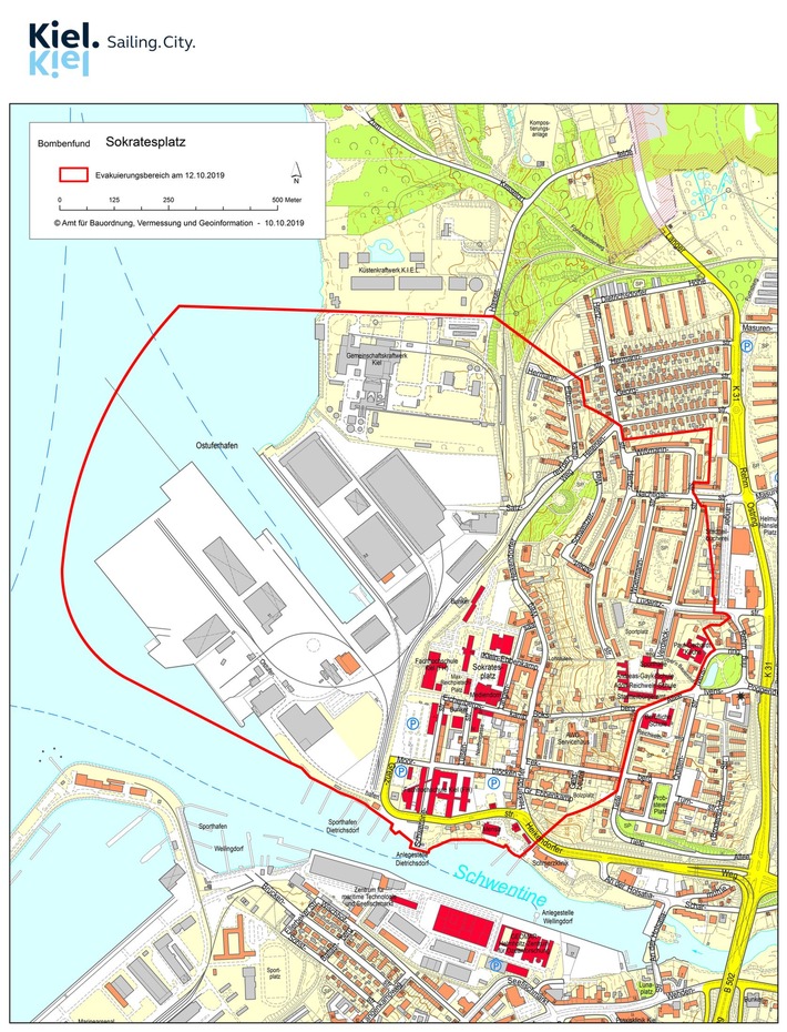 POL-KI: 191011.1 Kiel: Aktualisierte Karte Bombenentschärfung
