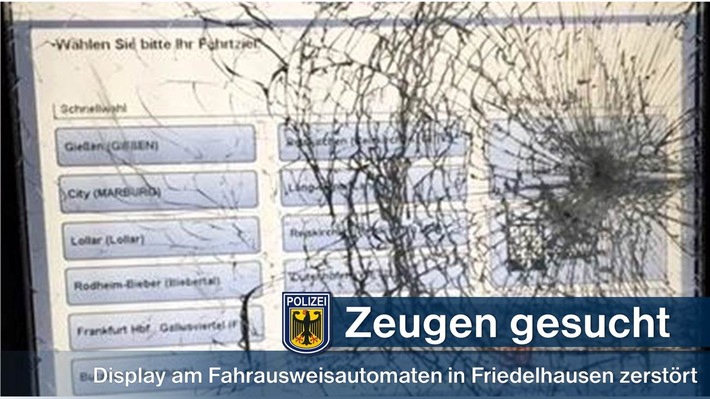 BPOL-KS: Vandalismus am Haltepunkt Friedelhausen
