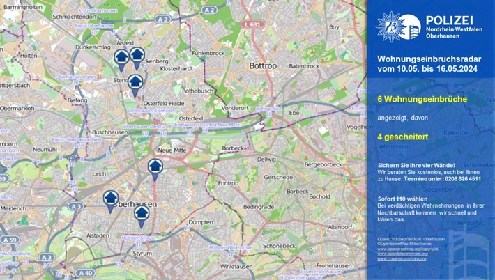 POL-OB: Wohnungseinbruchsradar Oberhausen