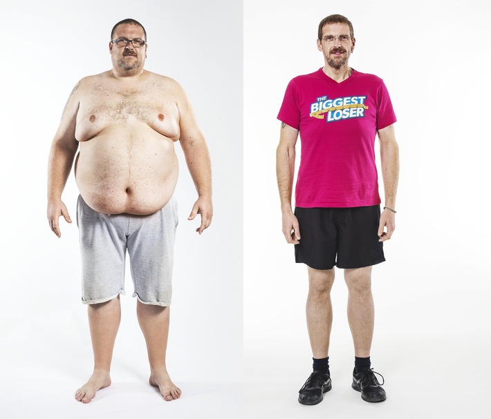 Vorher-Nachher-Vergleich von Mario, "The Biggest Loser" 2019