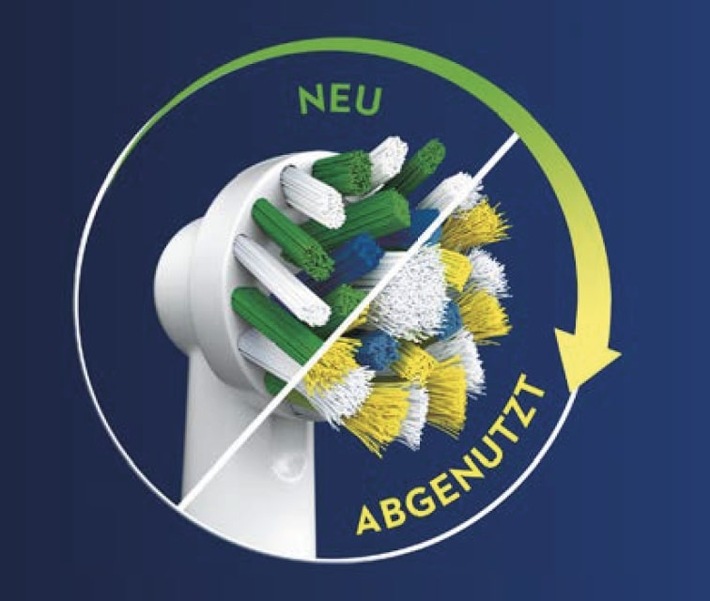 Gelb signalisiert jetzt wechseln: Die neue CleanMaximiser-Technologie für Oral-B Aufsteckbürsten