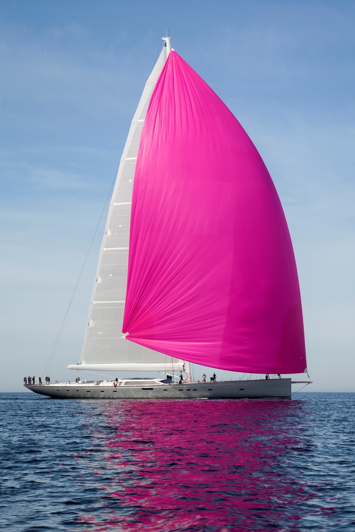 pink yacht around the world