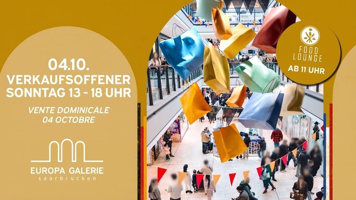 EUROPA-Galerie Saarbrücken lädt am 4. Oktober zum Sonntagsshopping ein