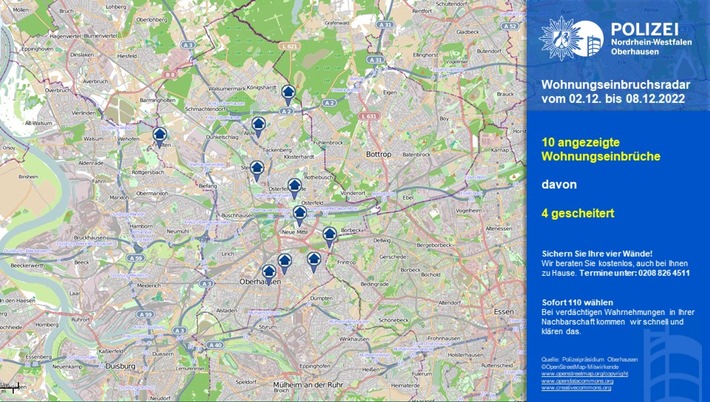 POL-OB: Wohnungseinbruchsradar für Oberhausen