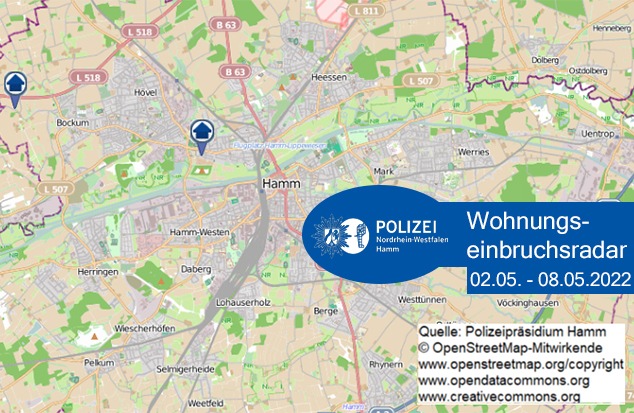 POL-HAM: Wohnungseinbruchsradar Hamm für die Woche vom 2. bis 8. Mai 2022