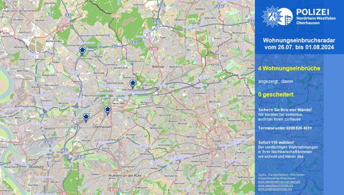 POL-OB: Wohnungseinbruchsradar für Oberhausen