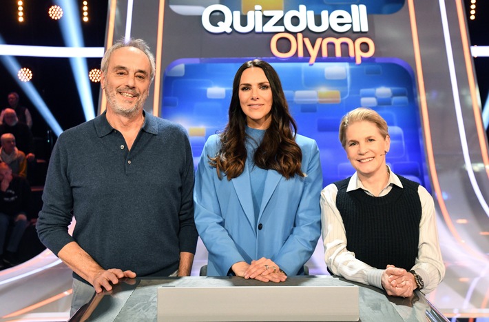 "Team Kulinarik" gegen den Olymp: Christian Rach und Cornelia Poletto bei Esther Sedlaczek / "Quizduell-Olymp" am Freitag, 10. Februar 2023, 18:50 Uhr im Ersten