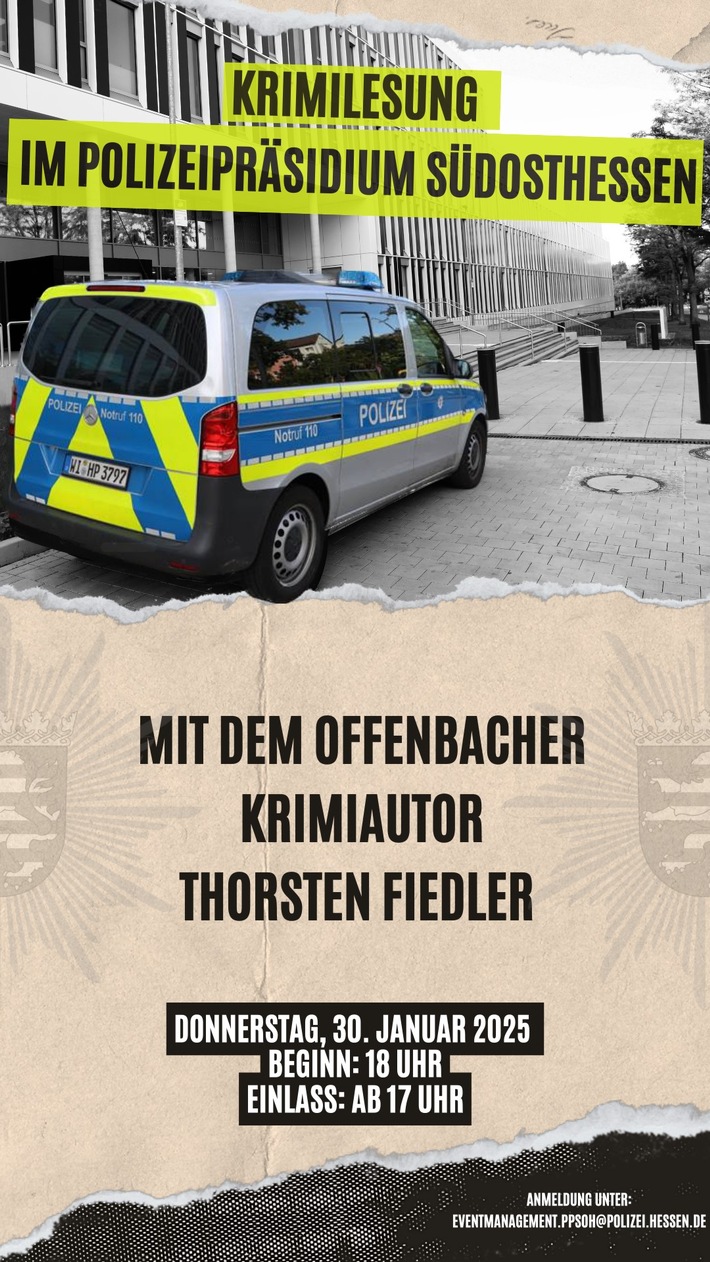 POL-OF: &quot;Fesselnde Lektüre, ganz ohne Handschellen!&quot; - Weitere Krimilesung im Polizeipräsidium