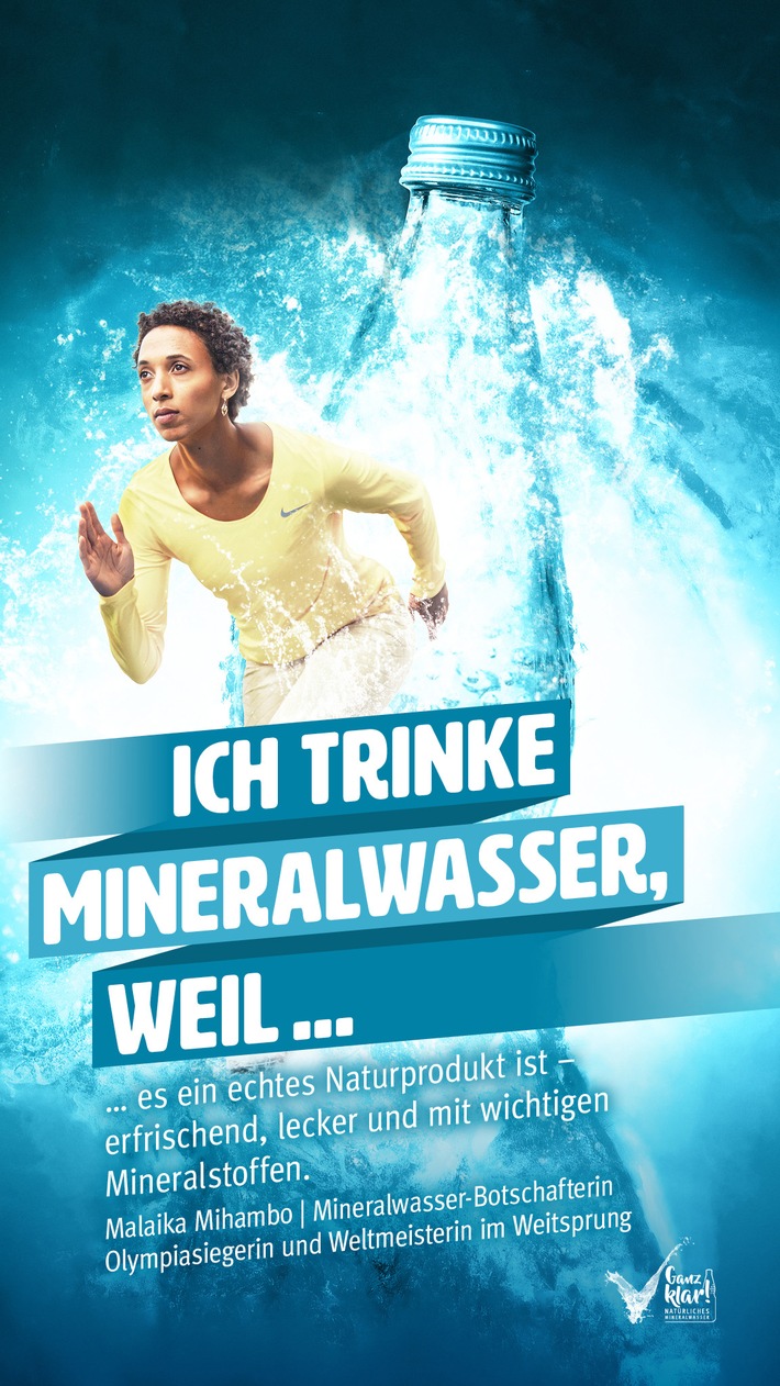 Deutsche Mineralbrunnen und Malaika Mihambo feiern Tag des Mineralwassers / Mineralwasser ist Kulturgut mit hoher Bedeutung für die Ernährung