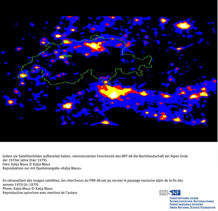 SNF: Schwindende Nacht über dem Alpenraum - Alpine Nachtlandschaften der 1970er Jahre erstmals rekonstruiert
