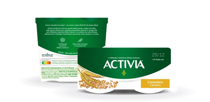 Design der Activia Verpackung mit dem 