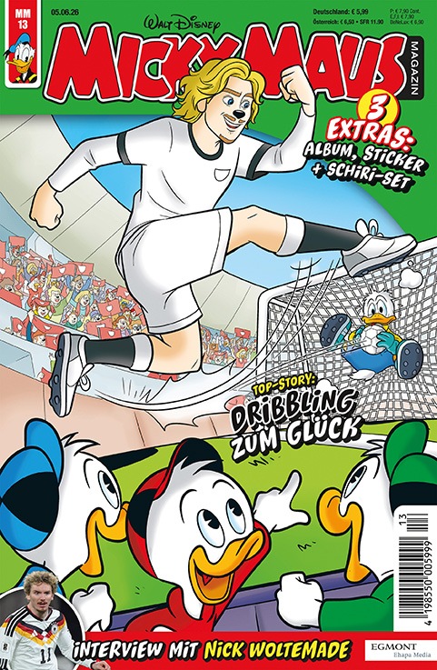 Fußballstar Nick Woltemade duckifiziert im Micky Maus Magazin!