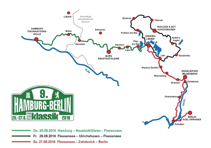 9. Hamburg-Berlin-Klassik 2016: 180 Oldtimer im Land der Tausend Seen