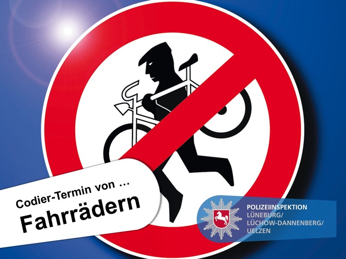 POL-LG: ++ &quot;auf der Zielgeraden&quot; -&gt; Fahrradcodierung am 24. und 25. September 2021 bei der Polizei in Lüneburg - Voranmeldung erforderlich! (Terminvergabe am 21.09.21) ++