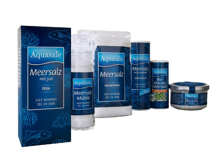 Aquasale Meersalz in neuem Design / Hochwertiges Verpackungsdesign macht Aquasale Produkte zum edlen Blickfang (mit Bild)