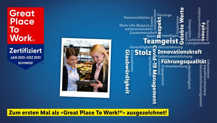 Lidl Schweiz zum ersten Mal als Great Place to Work ausgezeichnet