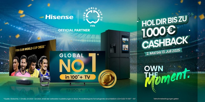Cashback Aktion: Hisense startet in den Fußball-Sommer