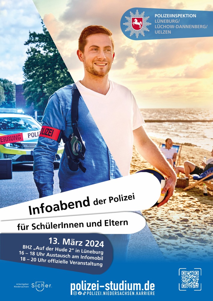 POL-LG: WANTED: PARTNER IN CRIME" ++ Polizei Lüneburg lädt zu Infoabend für SchülerInnen und Eltern zum Polizeiberuf ein