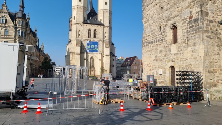 EinheitsEXPO: In Halle (S.) beginnen die Aufbauarbeiten