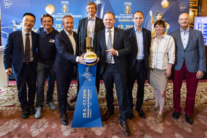 Gruppenauslosung für die FIVB Beach Volleyball WM Hamburg 2019 presented by comdirect &amp; ALDI Nord
